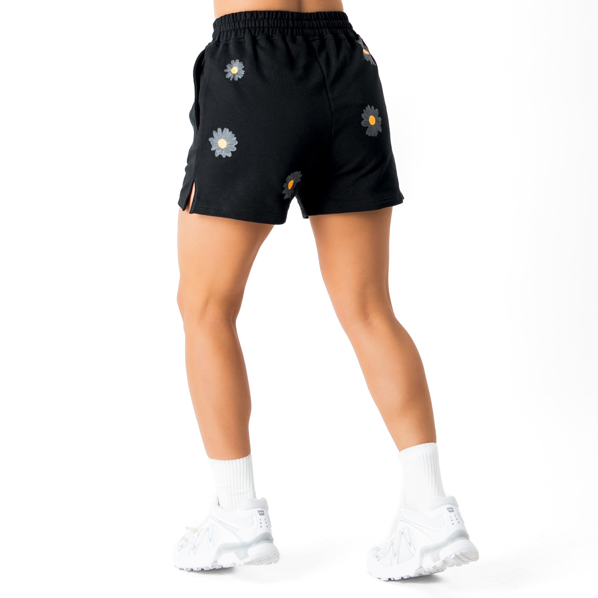 COTTON SHORTS (MID THIGH CUT) DAISY - BLACKOUT