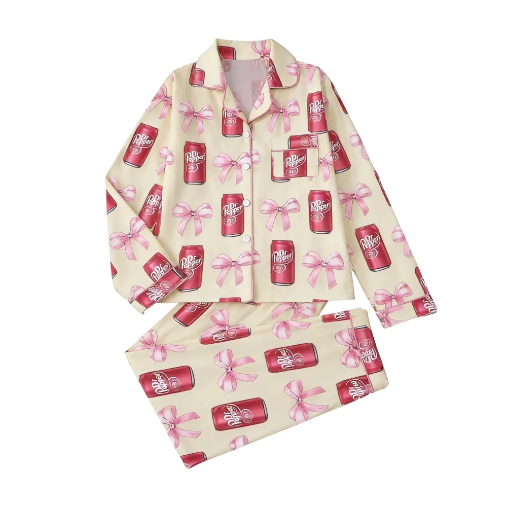 Women's Fall Winter Long Sleeve Sleepwear Set