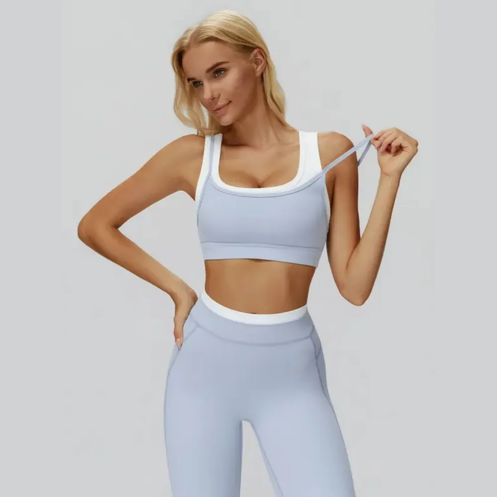 Women's Two-Piece Colorblock Yoga Set