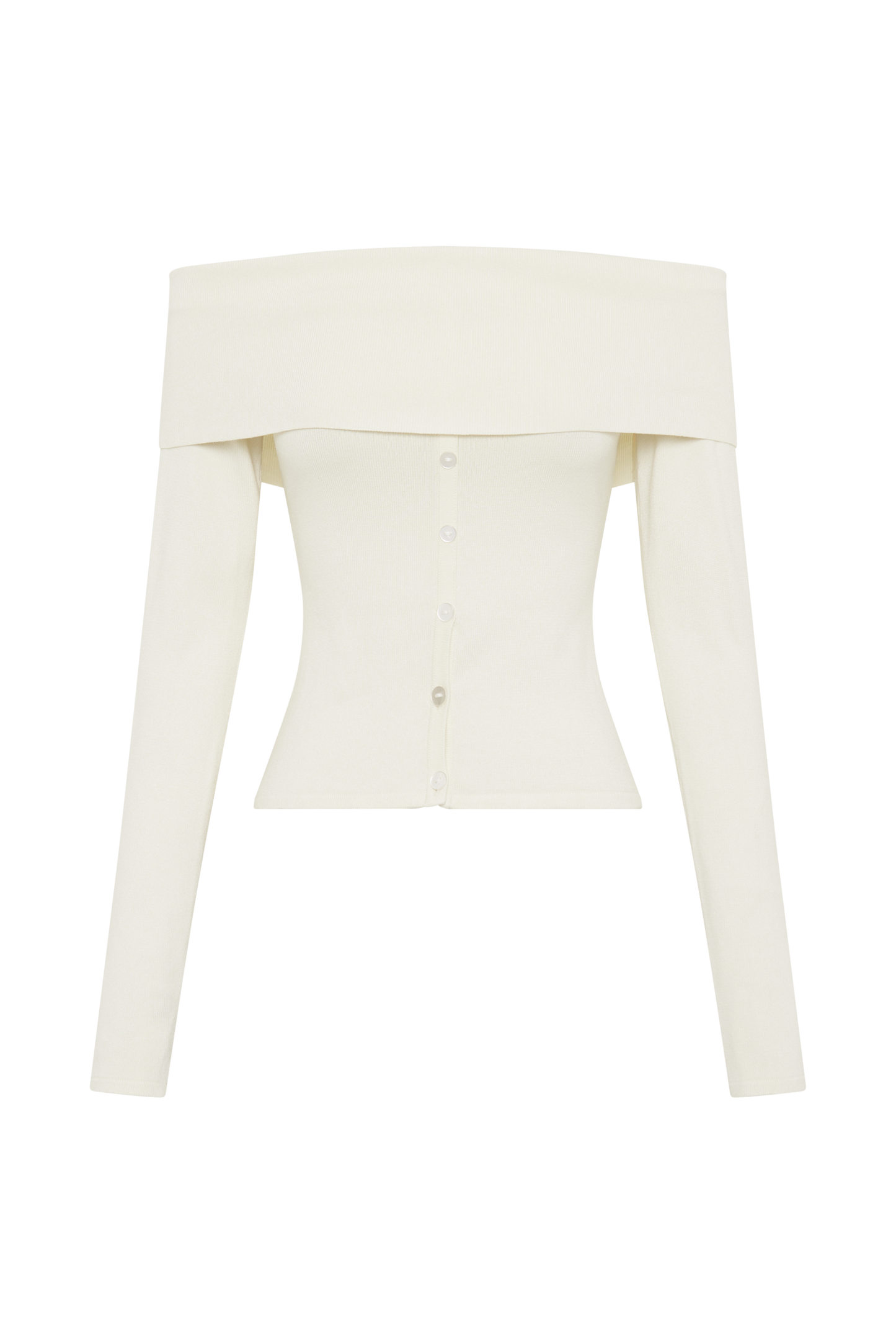 Buttoned Off Shoulder Knit Top