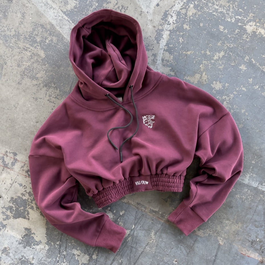 CROP HOODIE - MAROON