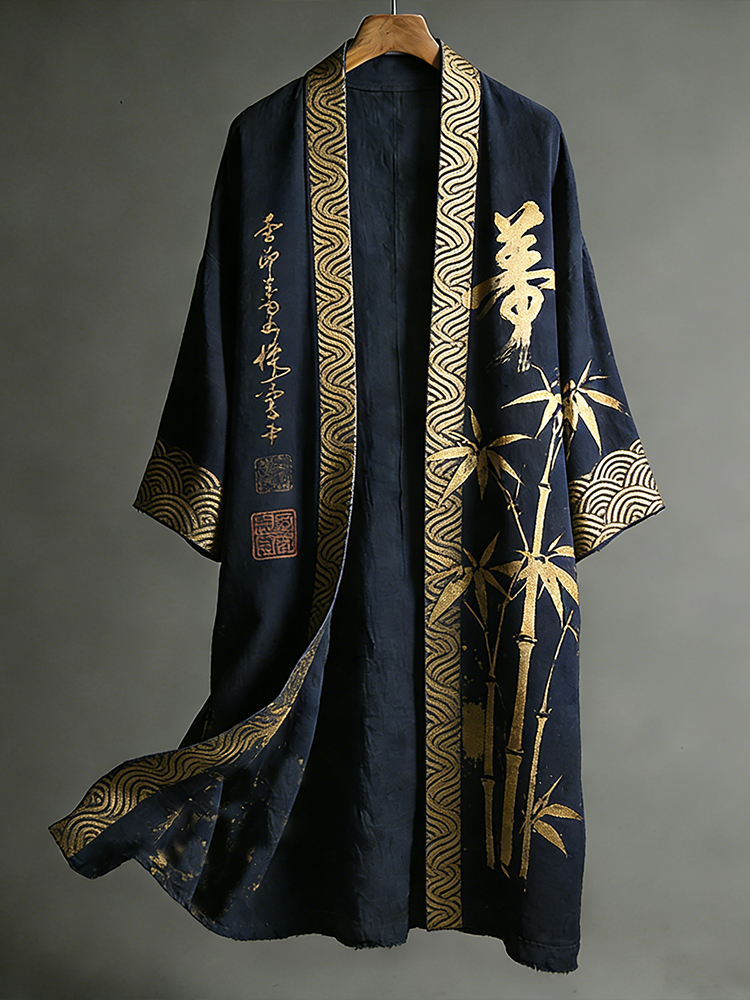 Japanese Art Bamboo Art Print Flowing Kimono