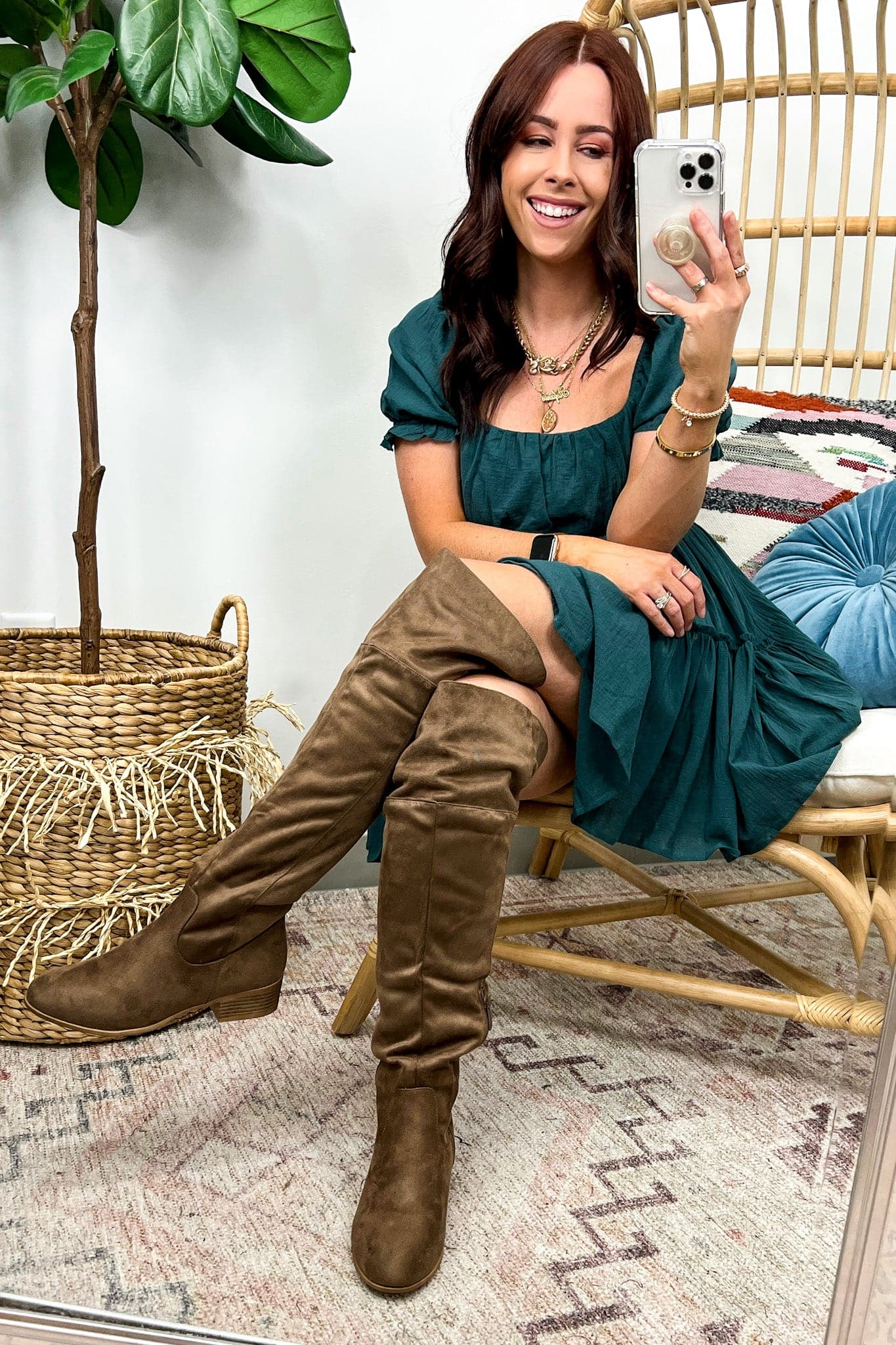 Faux Suede Over the Knee Boots