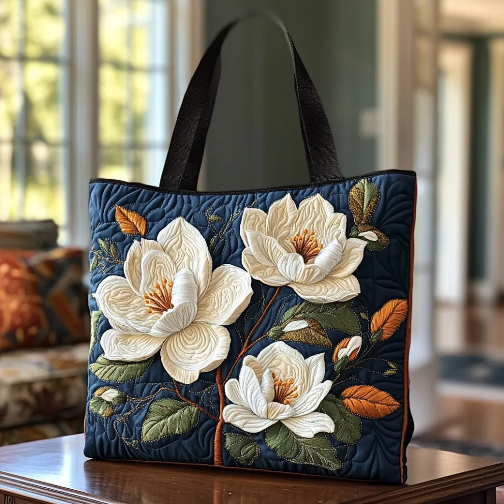 Echoes of Grace – Magnolia Quilted Tote Bag