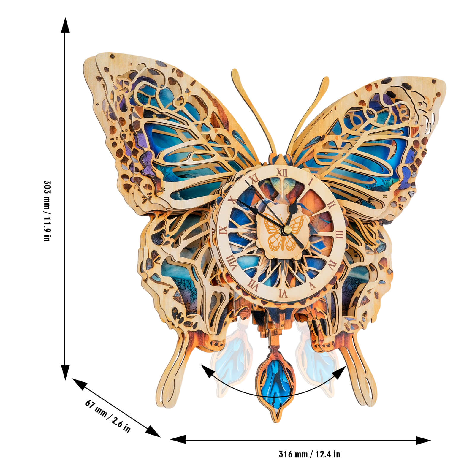 Butterfly â€“ DIY Wooden Clock, 3D Puzzle Craft Kit
