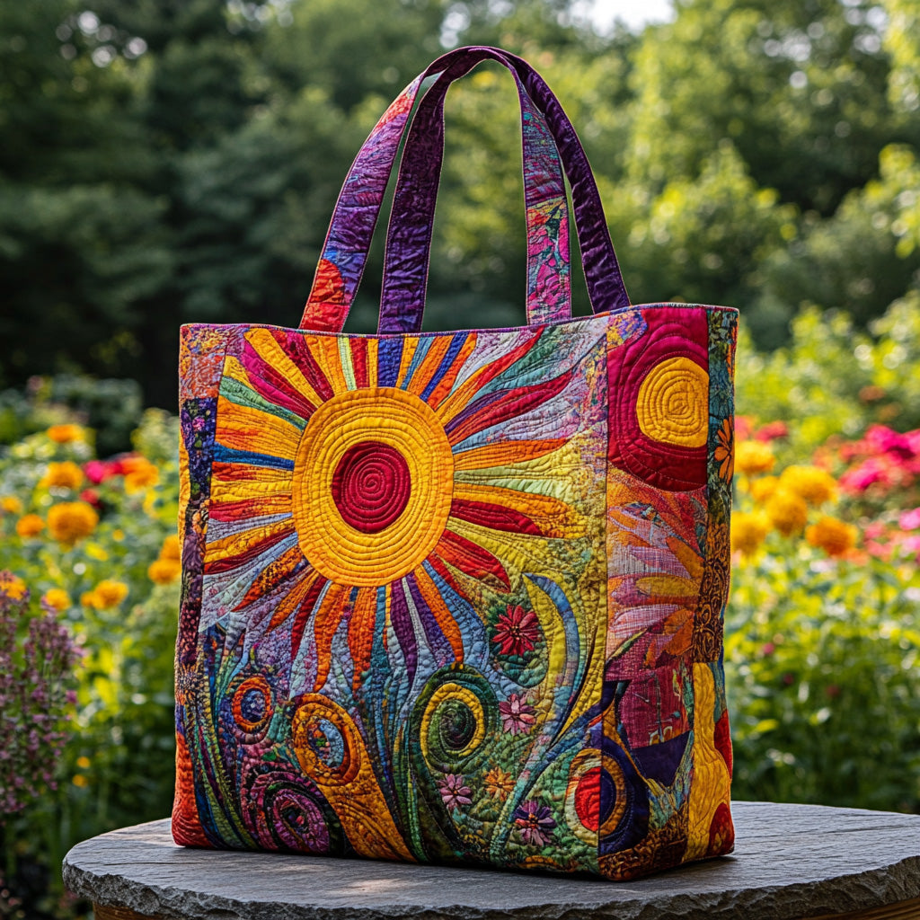 Radiance of the Blooming Sun Quilted Tote ✨🌞🌸