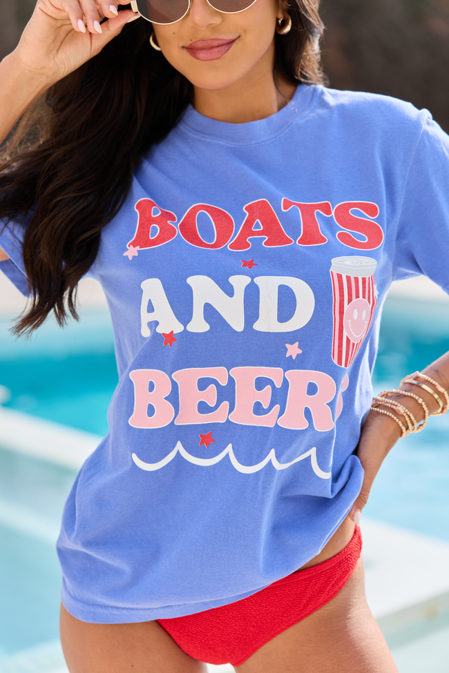 Boats And Beers Blue Graphic Tee