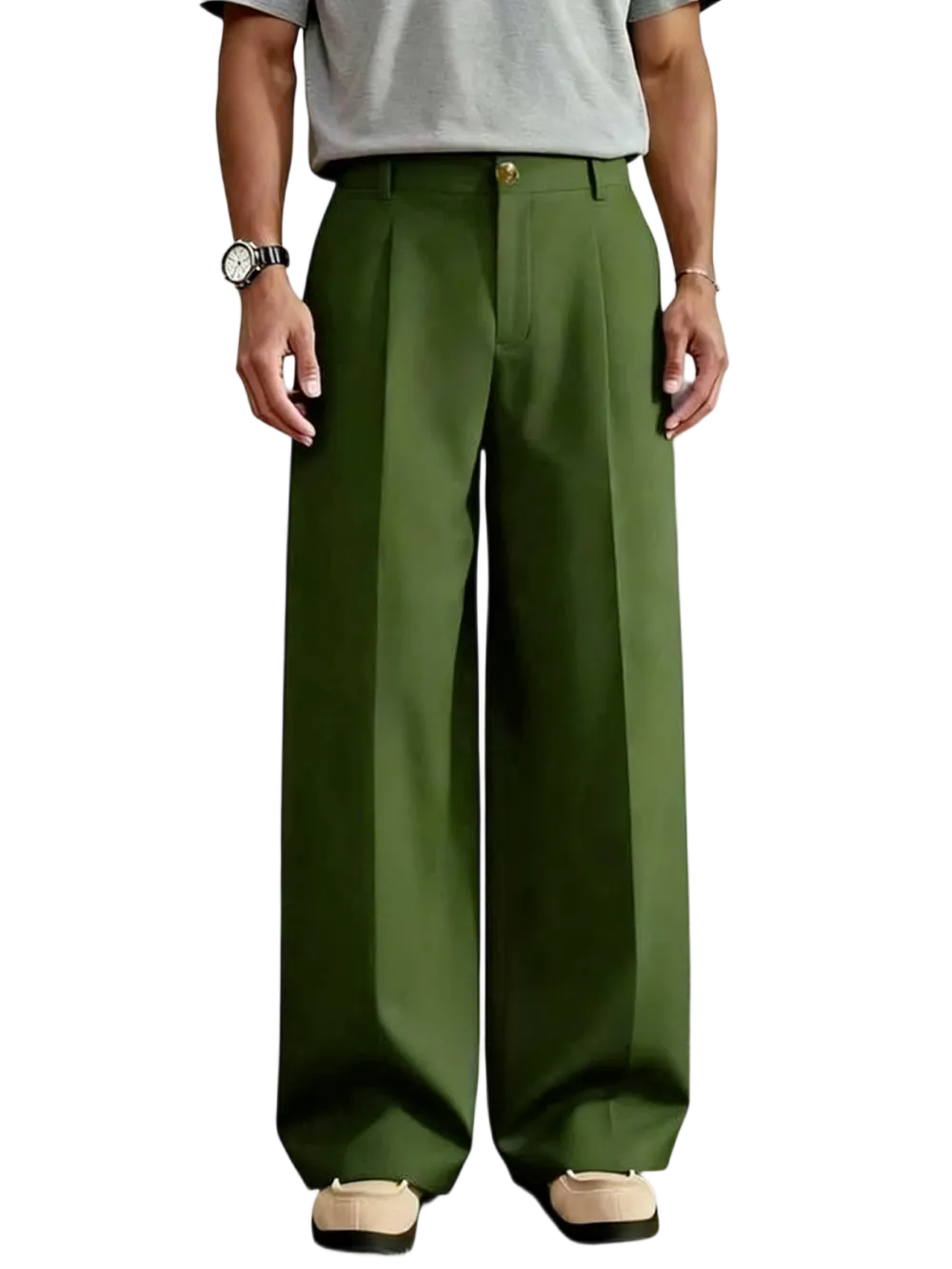 Versatile Wide-Leg Pants with Unique Buttons, Perfect for Daily & Party Wear