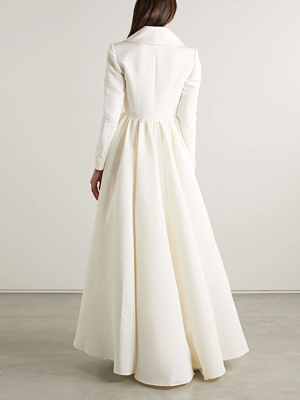 High-Low Wrap Falbala Solid Color V-Neck Shirts Tops&Pants Two Pieces Set