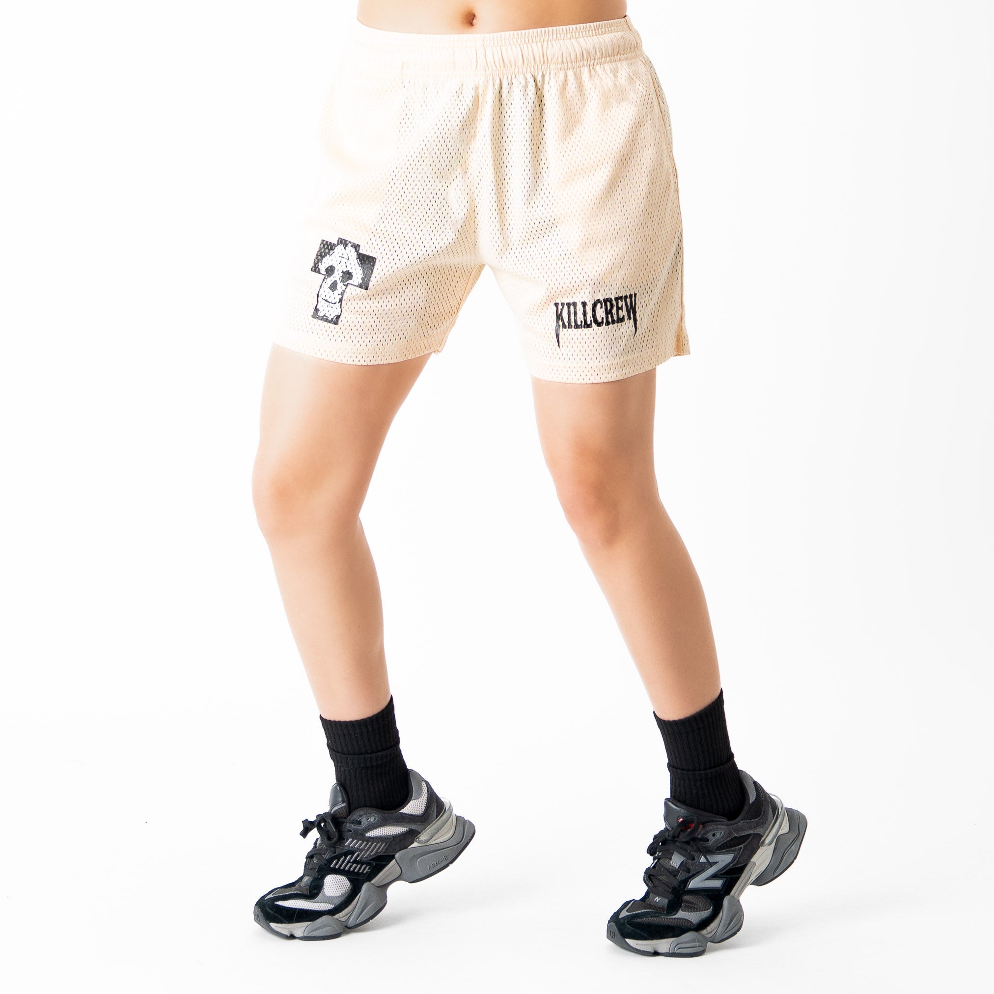 VENTED MESH SHORTS MISFIT - CREAM / BLACK
