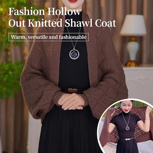🔥2025 New Fashion🔥Hollow Out Knitted Shawl Coat