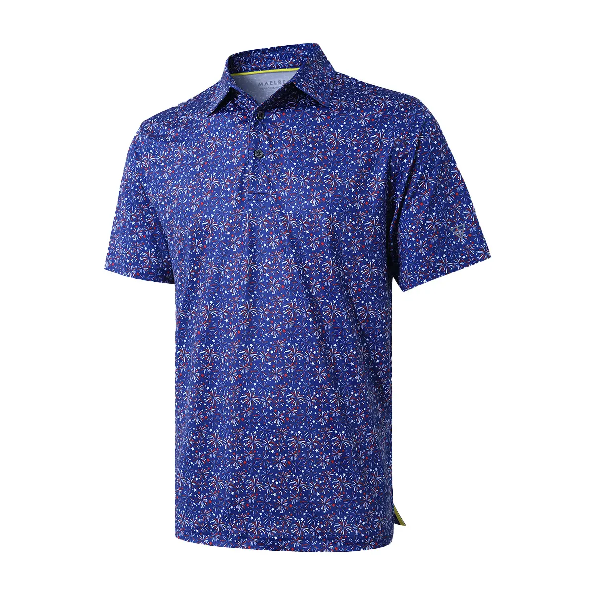 Men’s Printed Polo Shirt, Quick Dry Performance Stretch Moisture-Wicking Breathable Golf Top