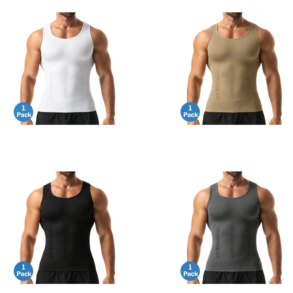 Menswear Compression Shirt Tummy Control Workout Tank Tops Shapewear Body Shaper Breathable Elastic Lightweight Soft Stretchy Shirt Suits Fabric Clothes Athletic Activewear