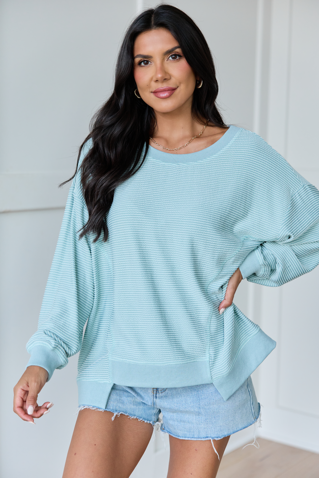Melanie Green Striped Pullover