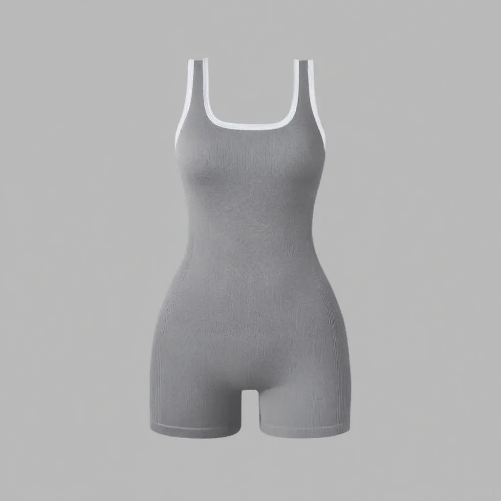 Lady's Sleeveless Solid-color Close-fitting  Rompers