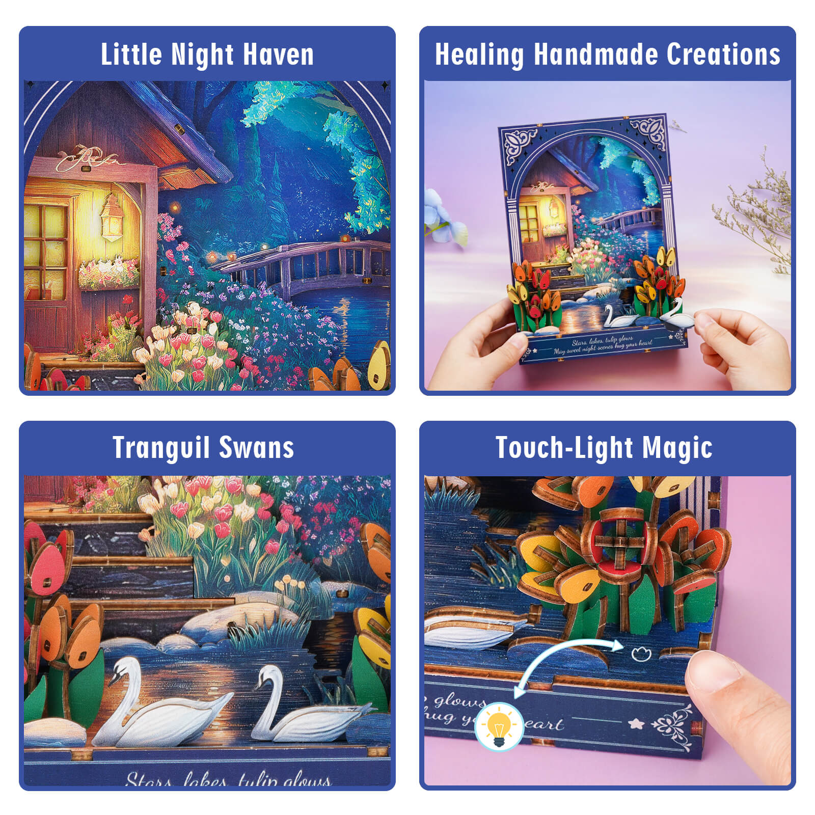 Nocturne at Starlake â€“ DIY Wooden Painting, 3D Puzzle Craft Kit