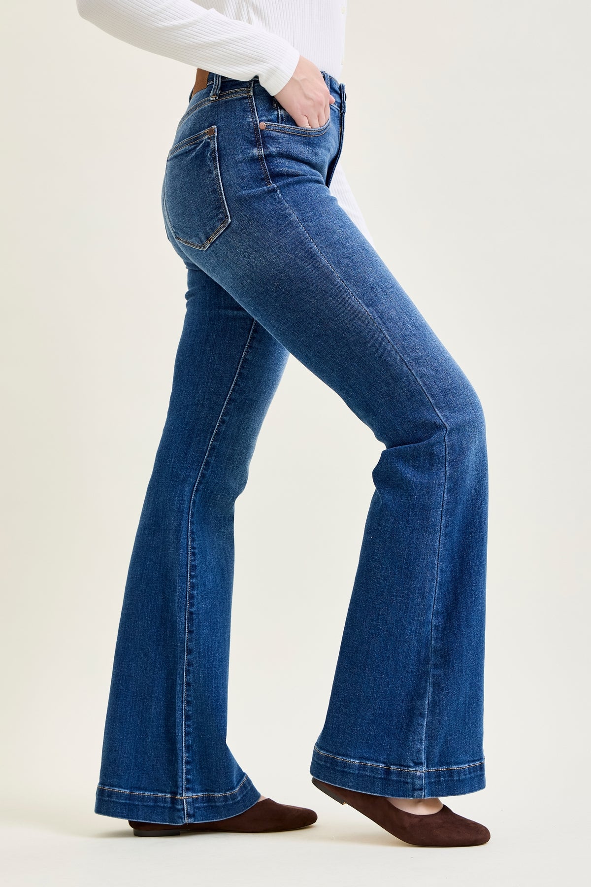 Penny Wide Hem Flare Jeans