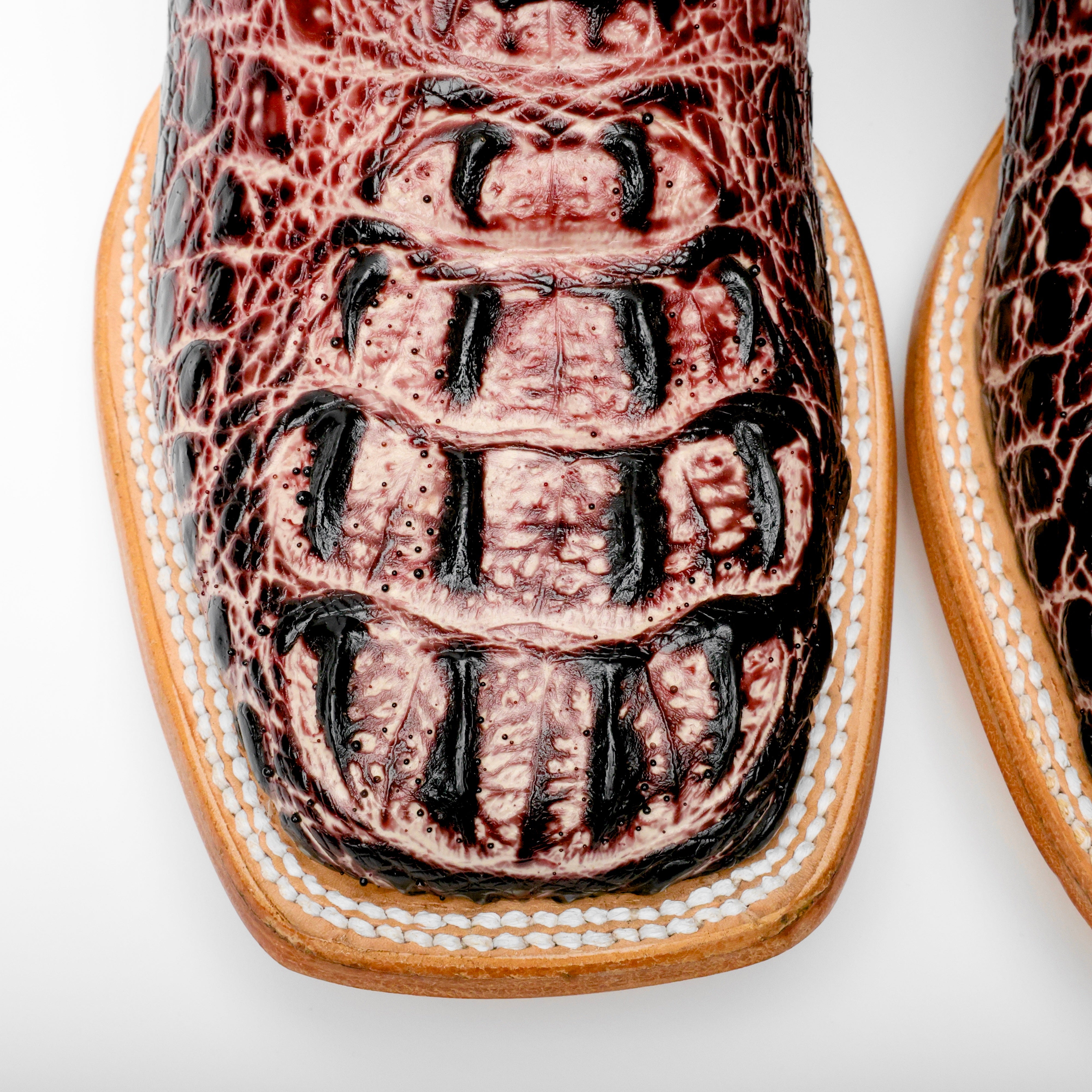 Orix Caiman Neck Leather Boots - Square Toe