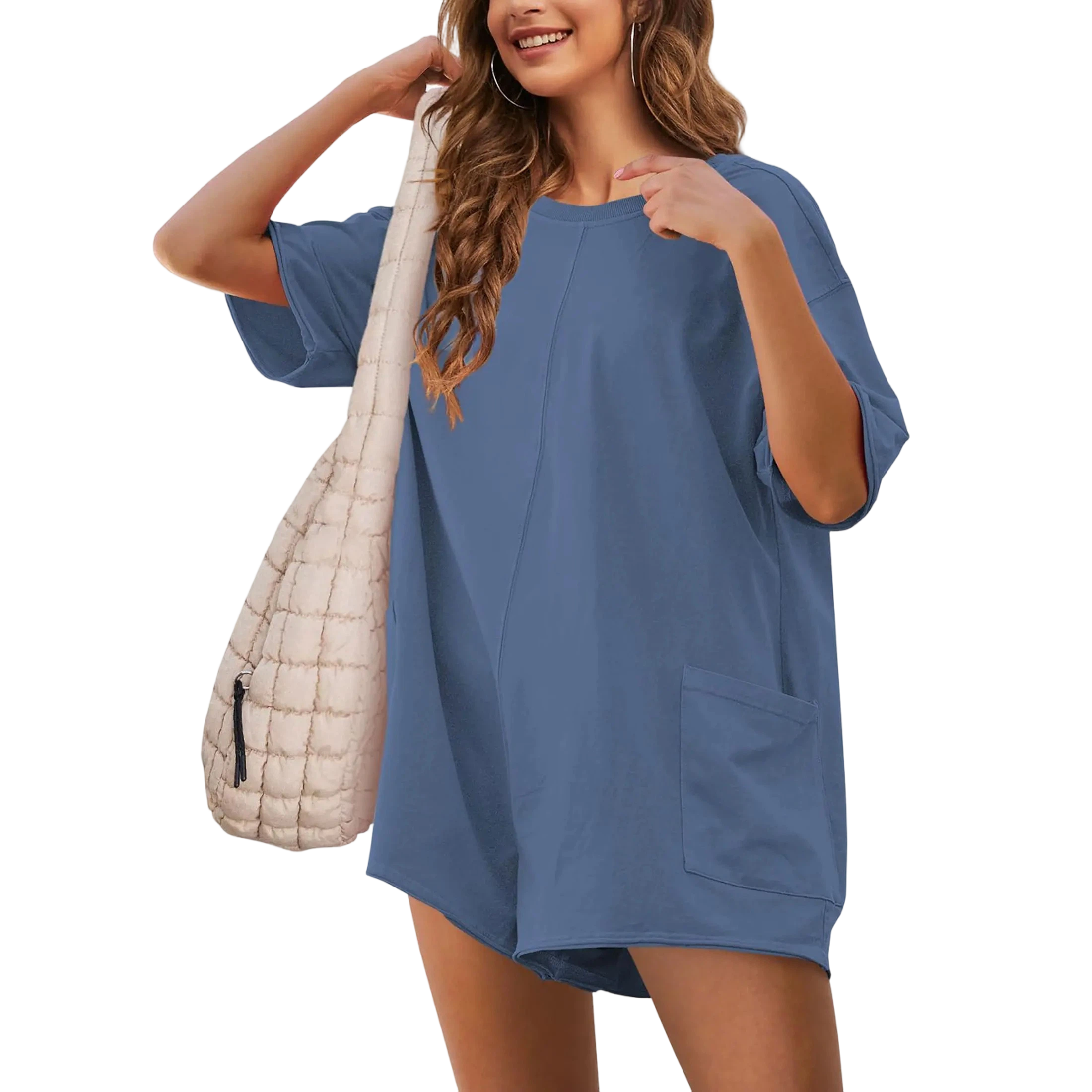🔥Women's Oversized Casual Athletic Tee Romper