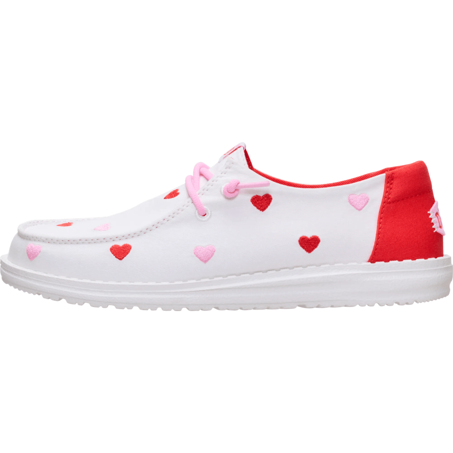 Wendy Embroidered Hearts - White/Multi