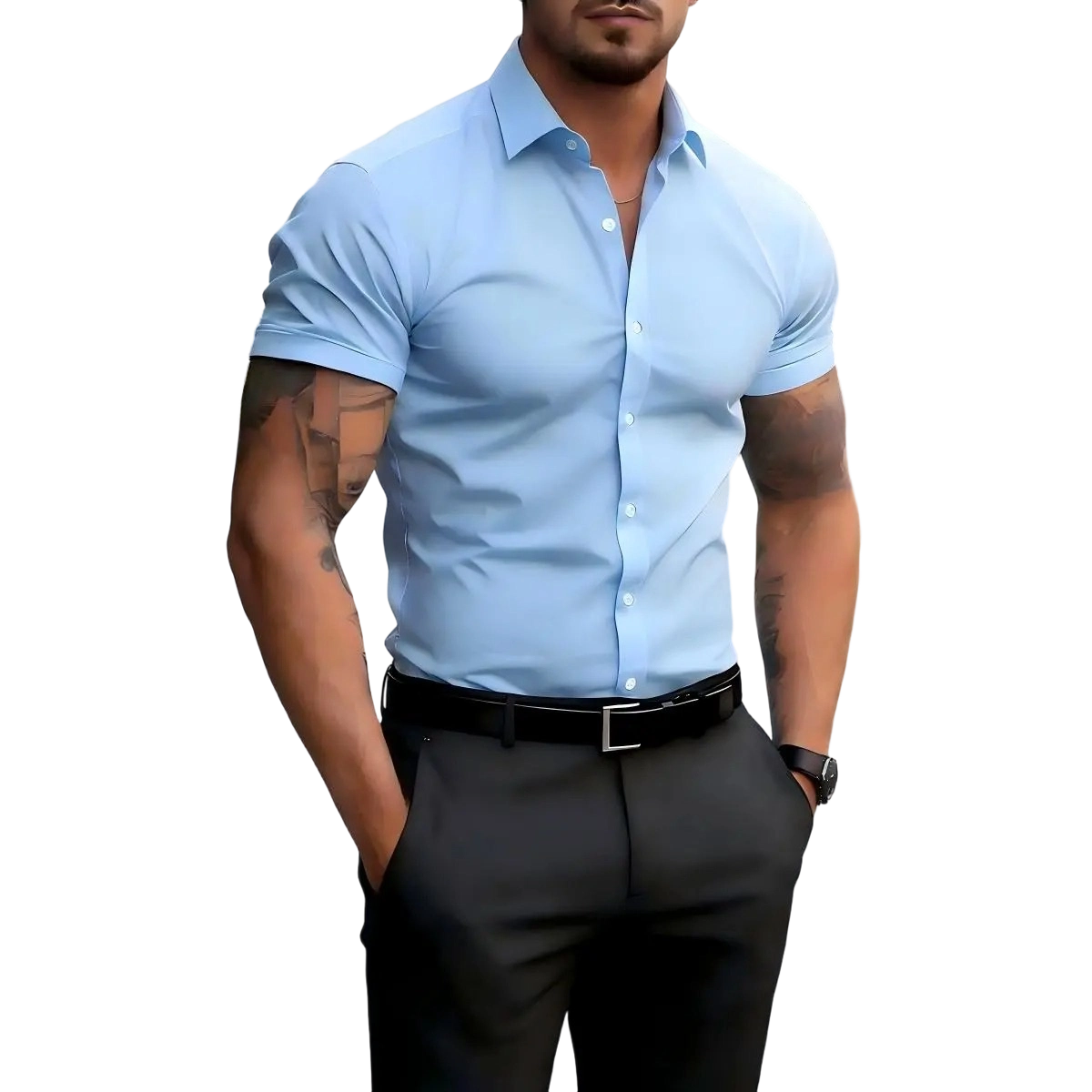 Men’s Short-Sleeve Button-Down Shirt