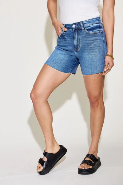 Samantha High Waist Slim Denim Shorts