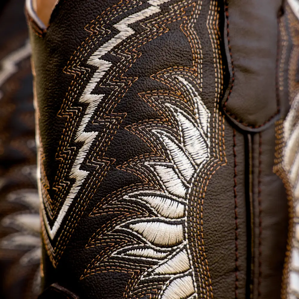 Brown Python Leather Boots - Square Toe