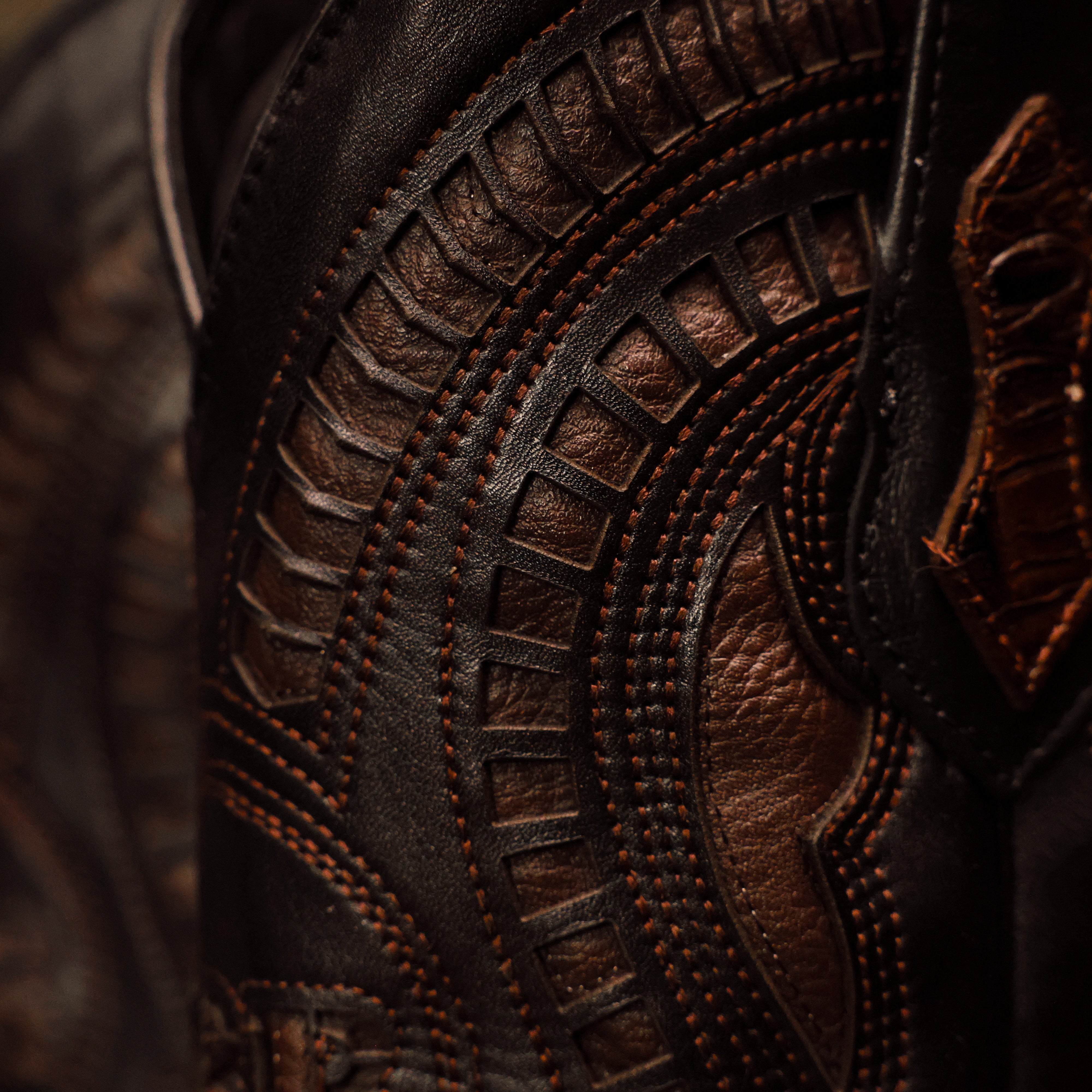 Chocolate Brown Caiman Belly Leather Boots - Square Toe