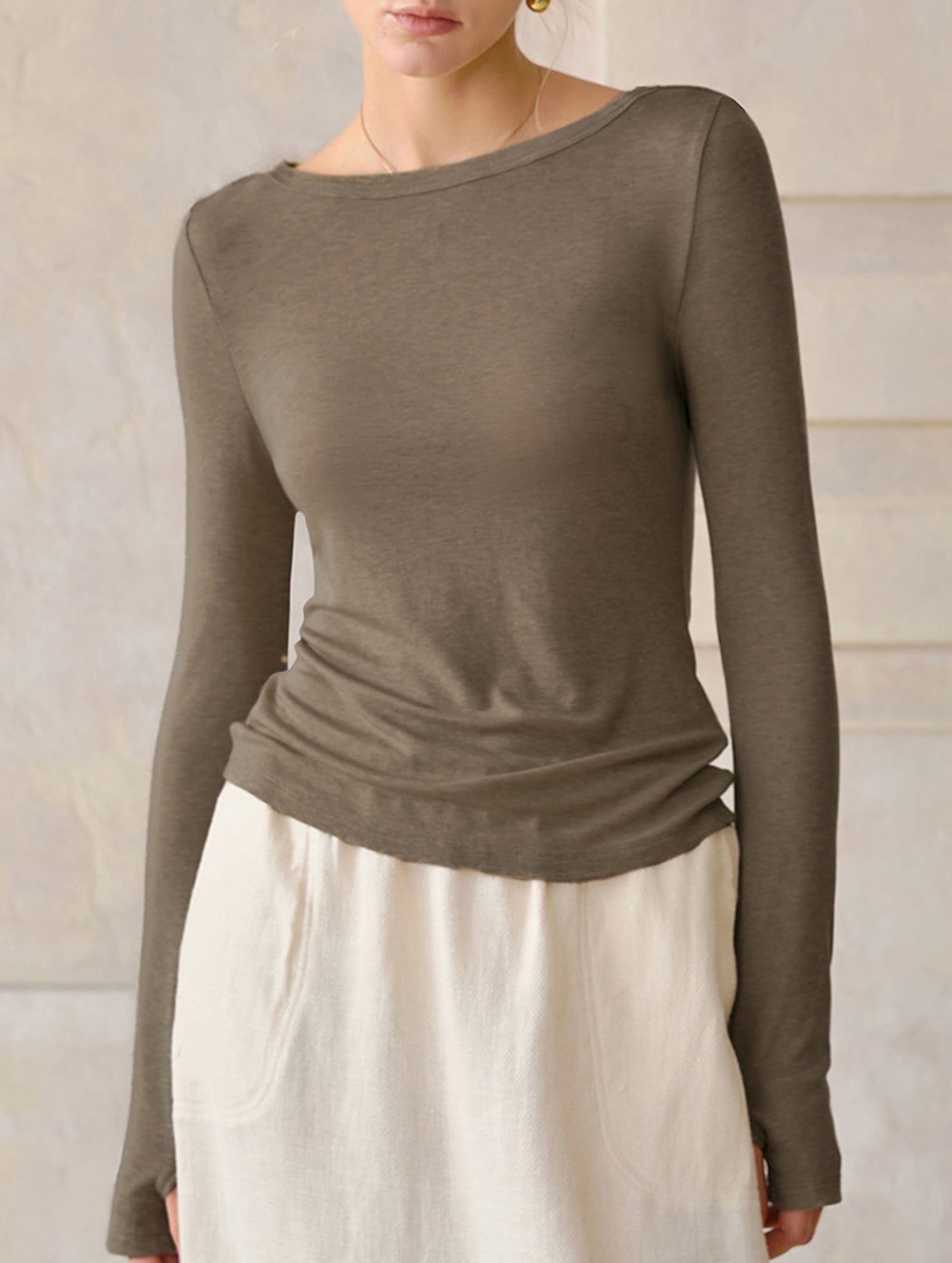 Tencel Wool Slim Fit Short Base Layer Top_CWTTL01219