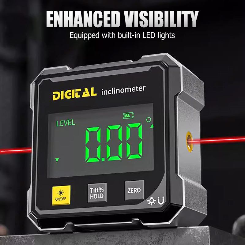 4-Side Magnetic Digital Angle Finder with Laser