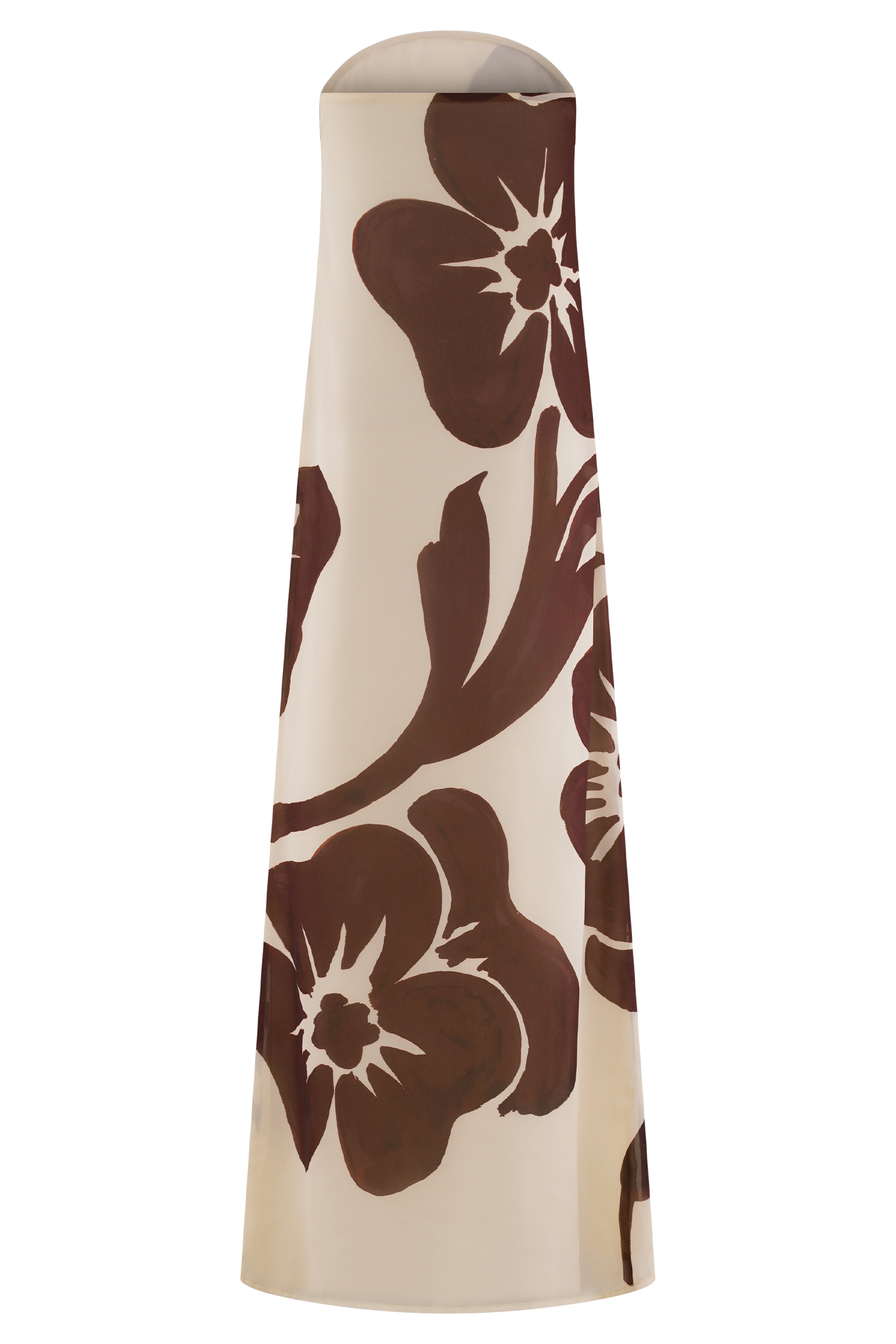 Print Strapless Chiffon Maxi Dress