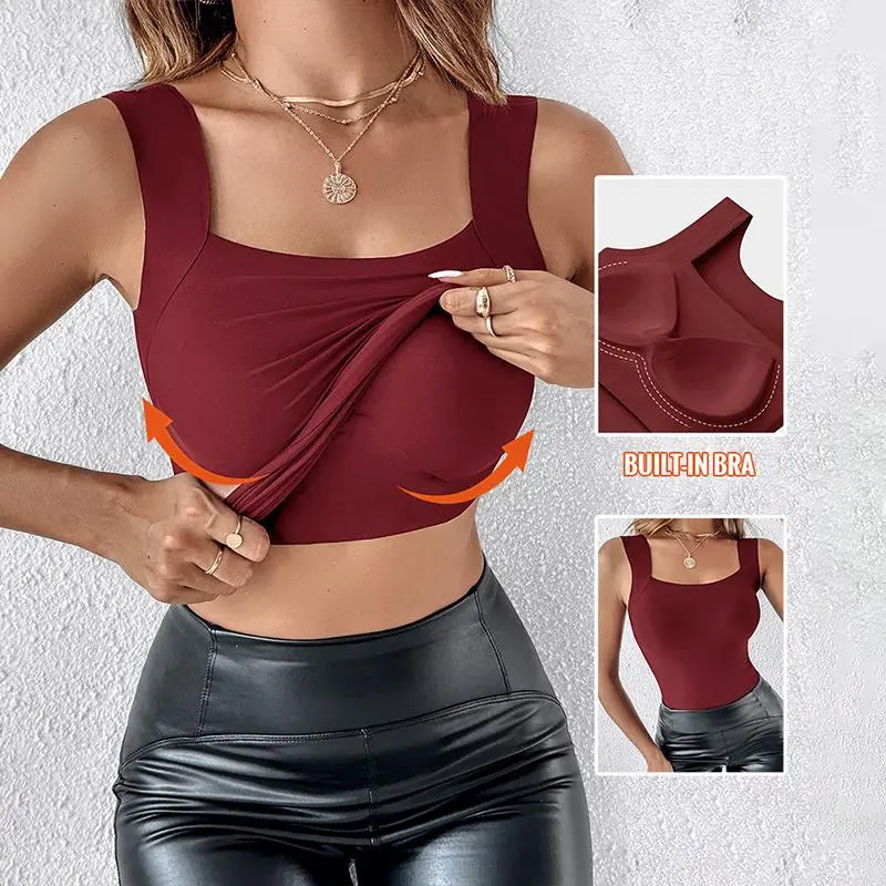 Slim Fit Shapewear Tank with Built-In Bra