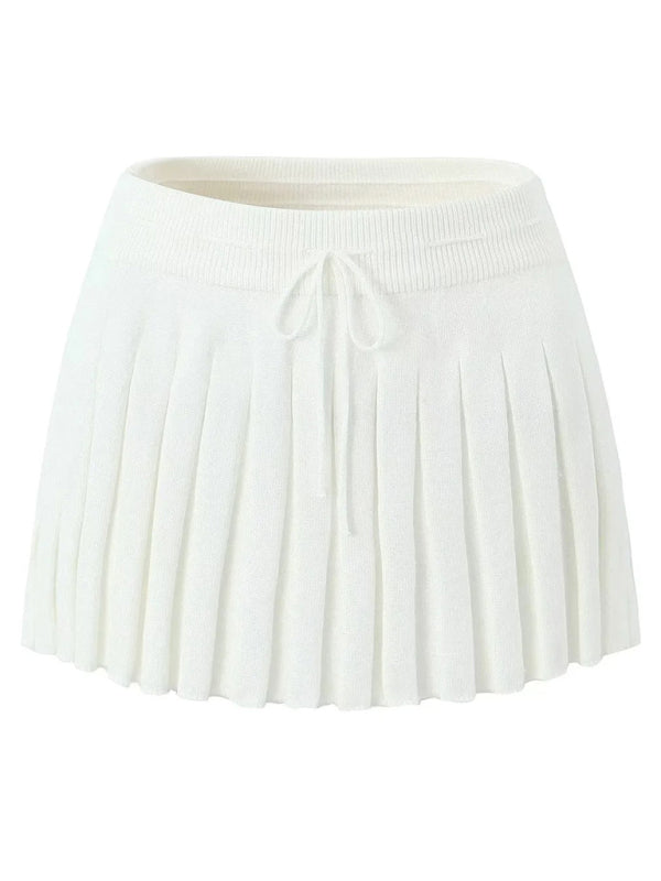 Lapel Long-Sleeved Jacket Spaghetti Strap Pleated Mini Skirt