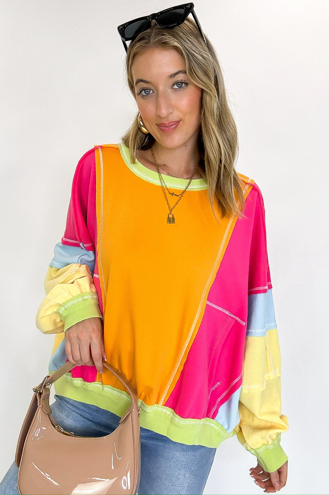 Vintage Washed Terry Raw Edge Pullover