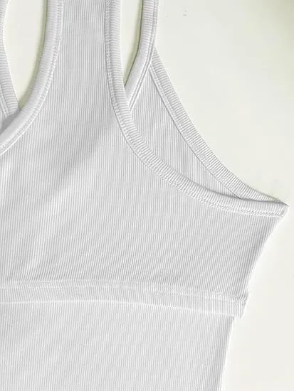 V Neck Racer Back Tank Top