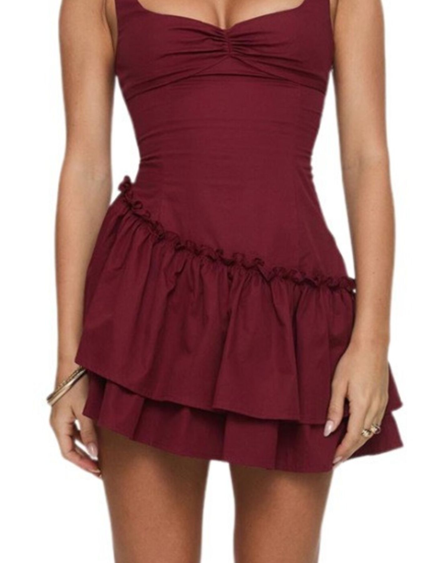 Ruffled Layered Mini Dress