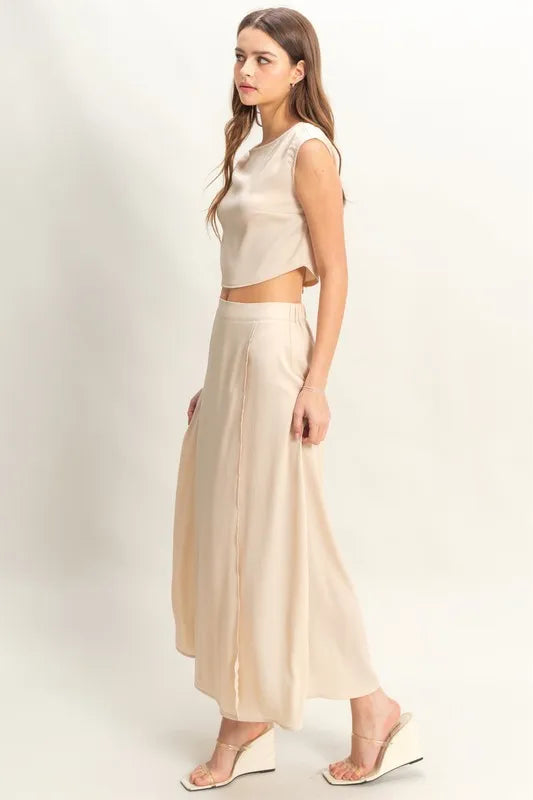 Sleeveless Top and Maxi Skirt Set