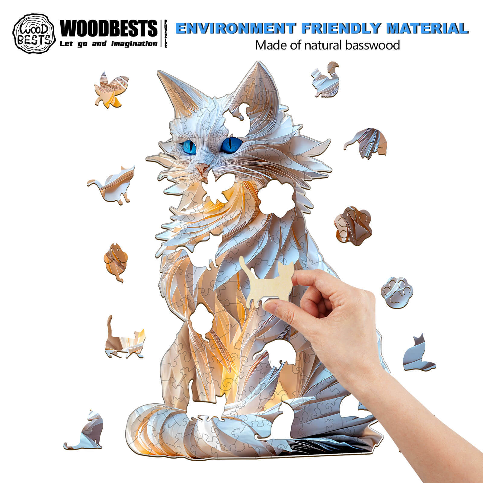 Noble cat Wooden Jigsaw Puzzle