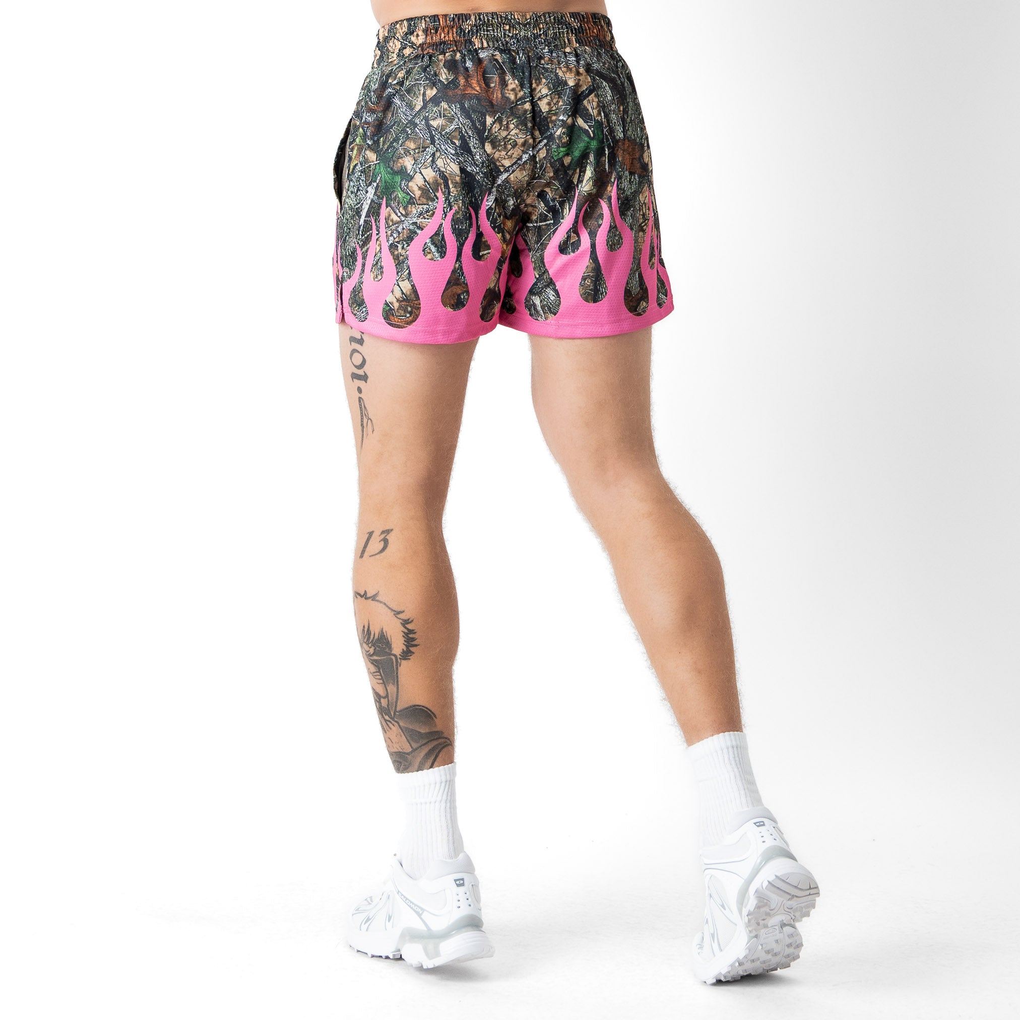 MUAY THAI SHORTS (MID THIGH CUT) WILDFIRE - PINK