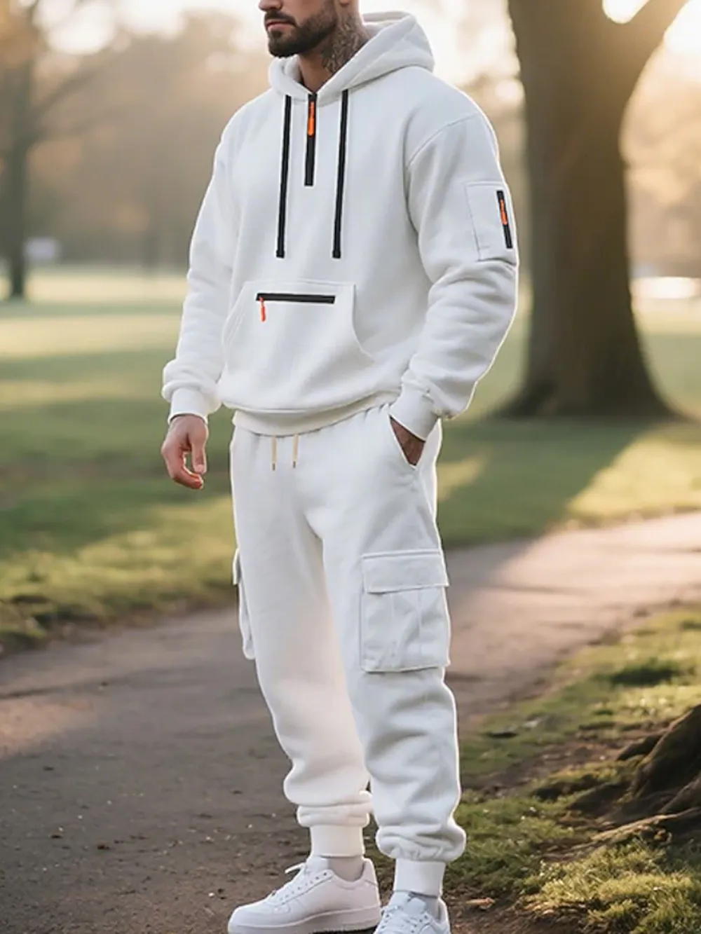 Men's winter wool-lined casual suit (loose fit version)