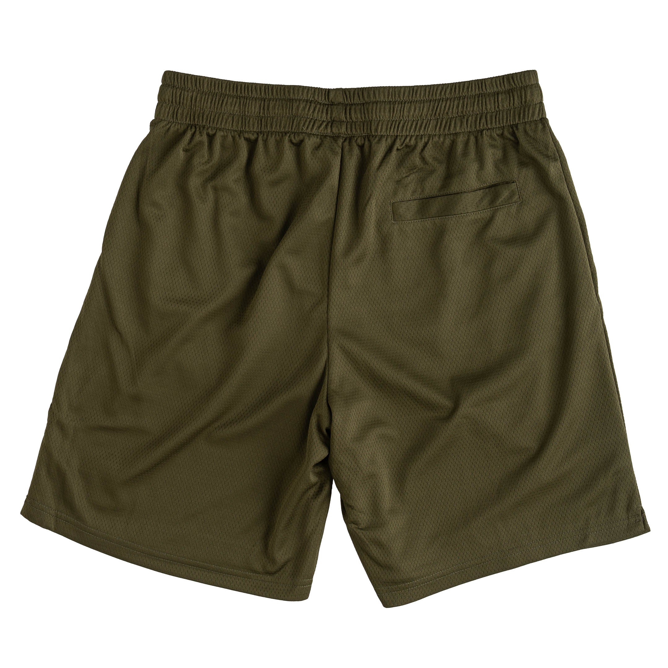RELAXED CUT SHORTS EMBROIDERED FLAG - OLIVE