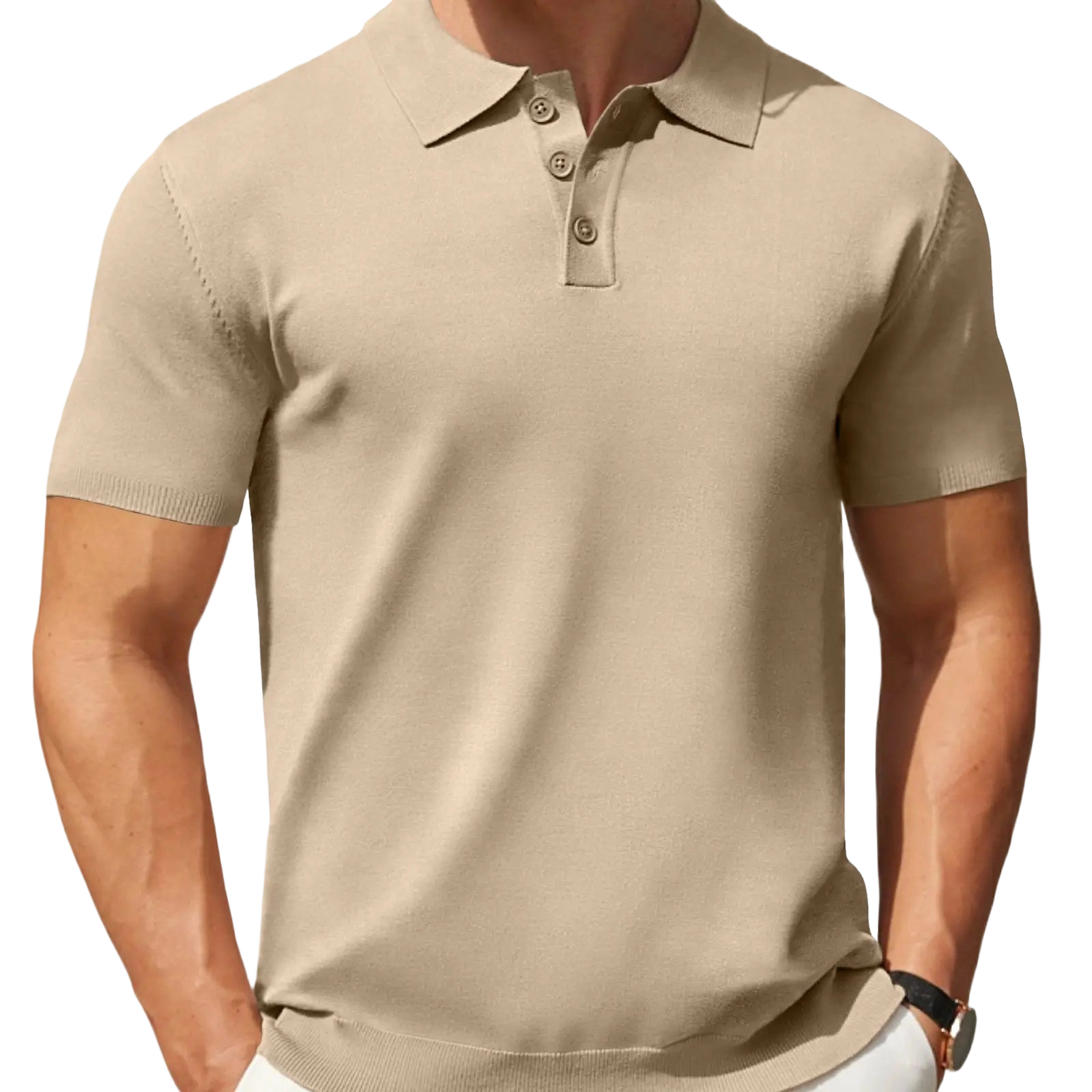 Men's Premium Stretch-Knit Performance Polo Shirt (Fitted Cut)