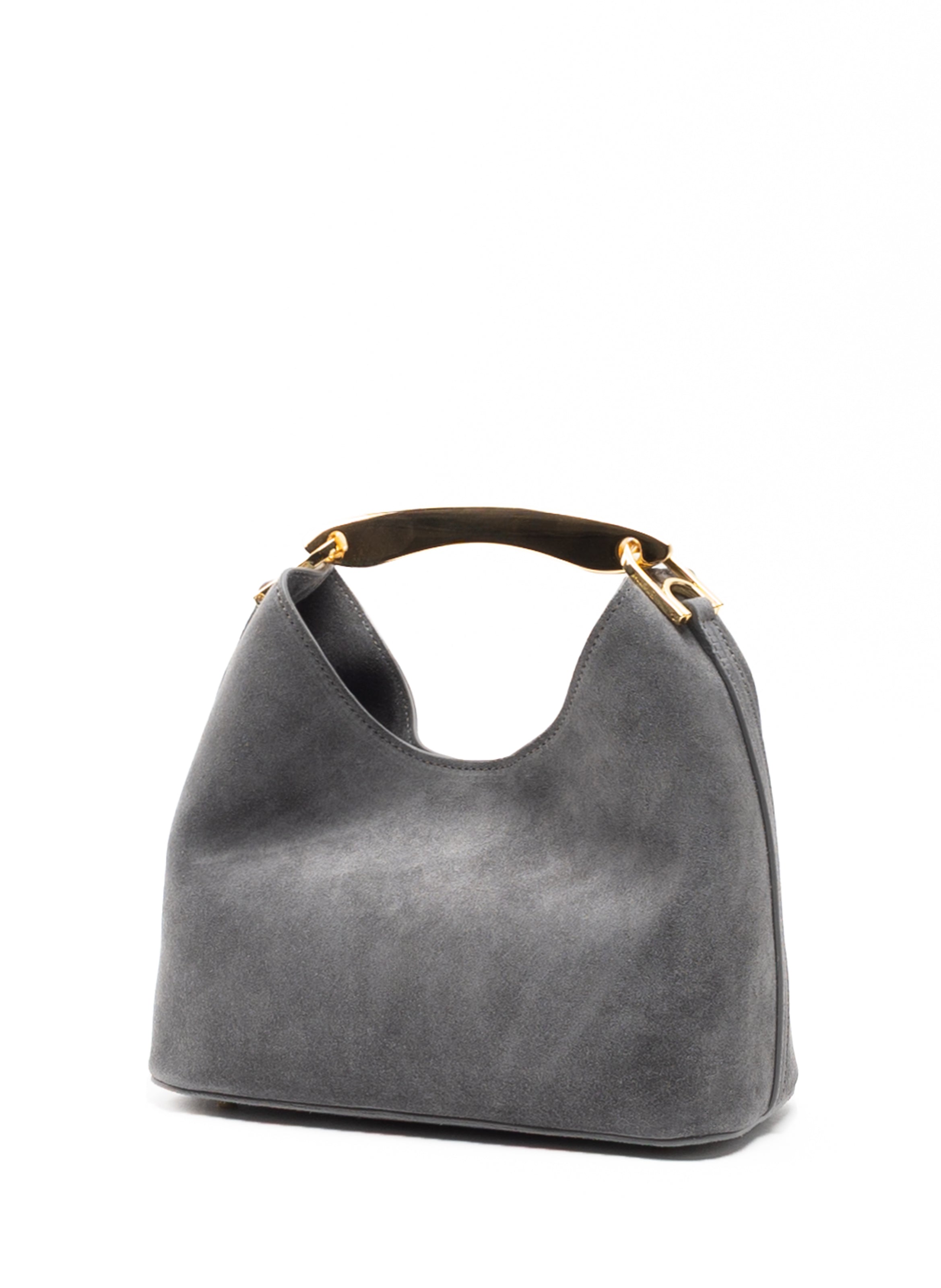 Small Boomerang Suede Grey - Gold Clearance Sale 85%OFF