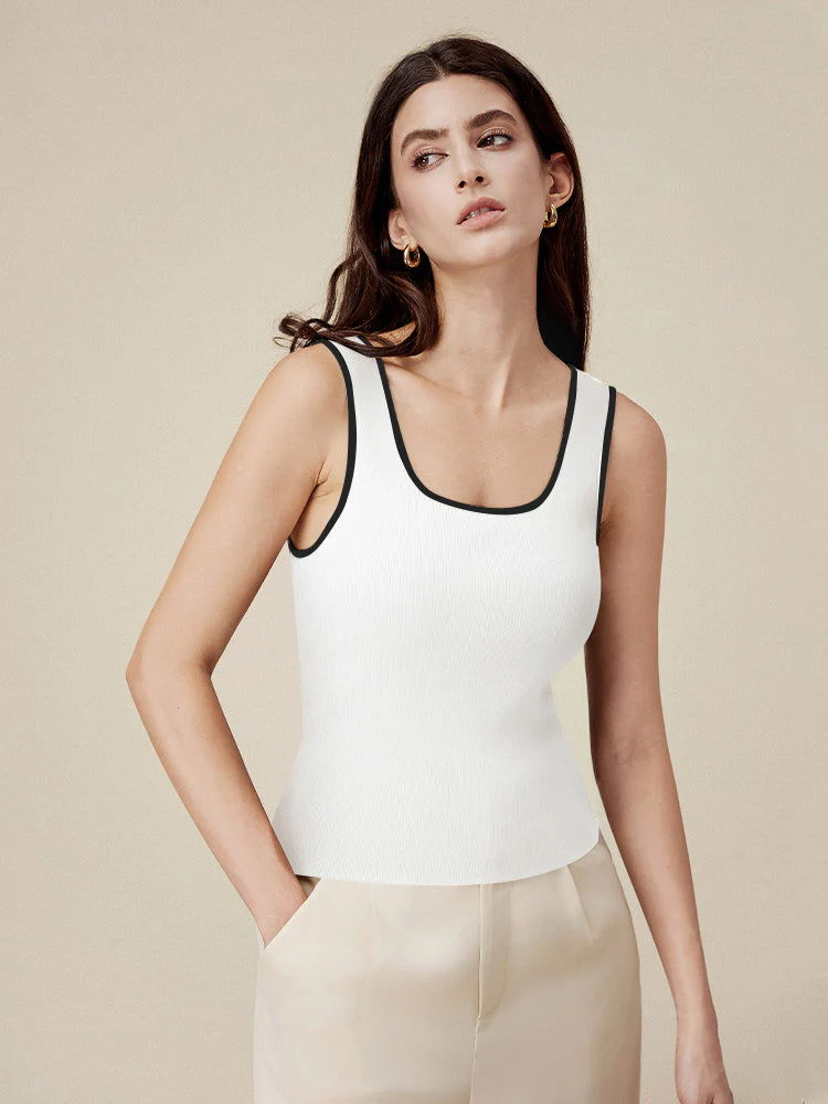 Contrasting Slim Fit Knit Tank Top