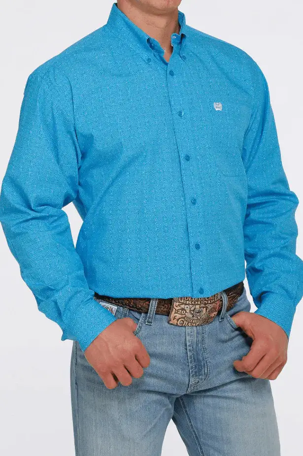 Men’s Bright Blue Button Down Shirt