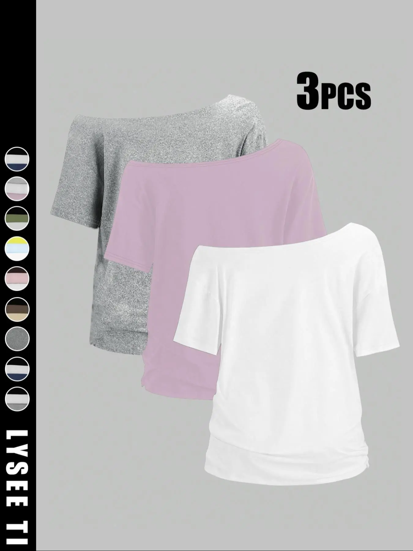 Women's Solid Color Tee, Casual Basic Essential Short Sleeve T-shirt Top