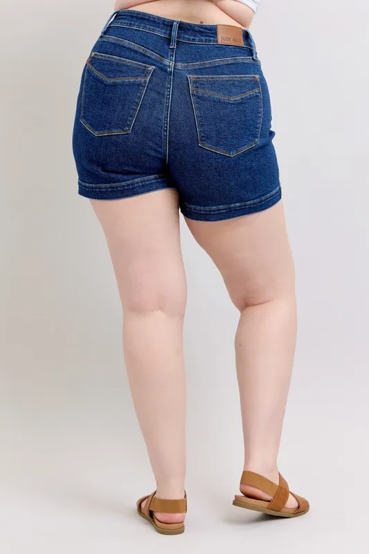 High Waist Tummy Control Denim Shorts