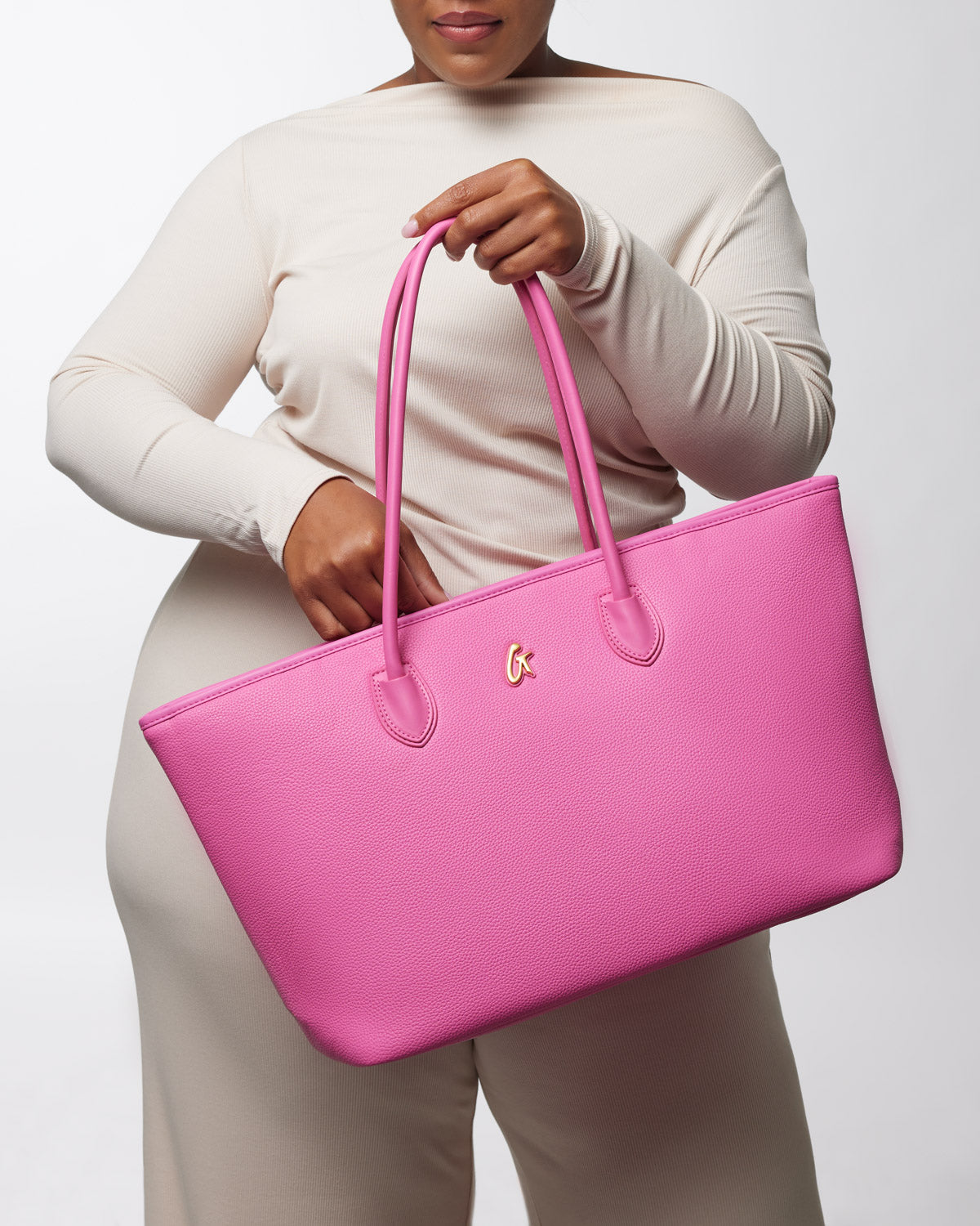 PEBBLE TOTE BAG - HOT PINK