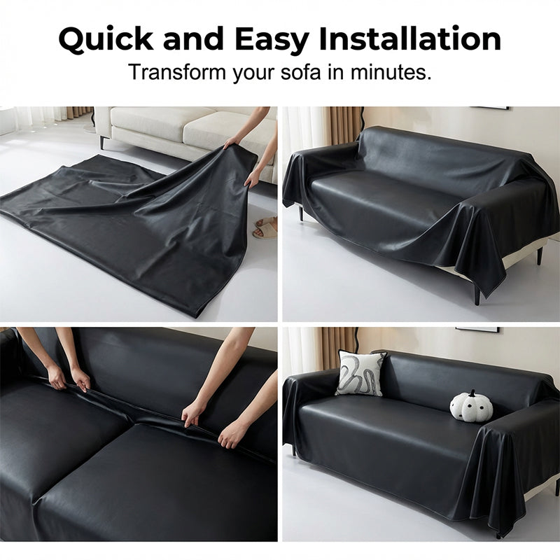 Faux Leather Non-Slip Sofa Cover