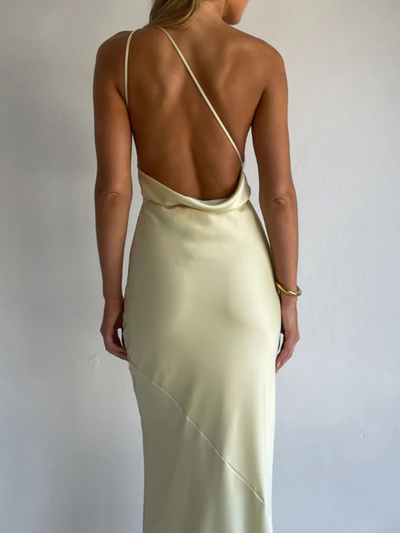 Halter Neck Satin Maxi Dress